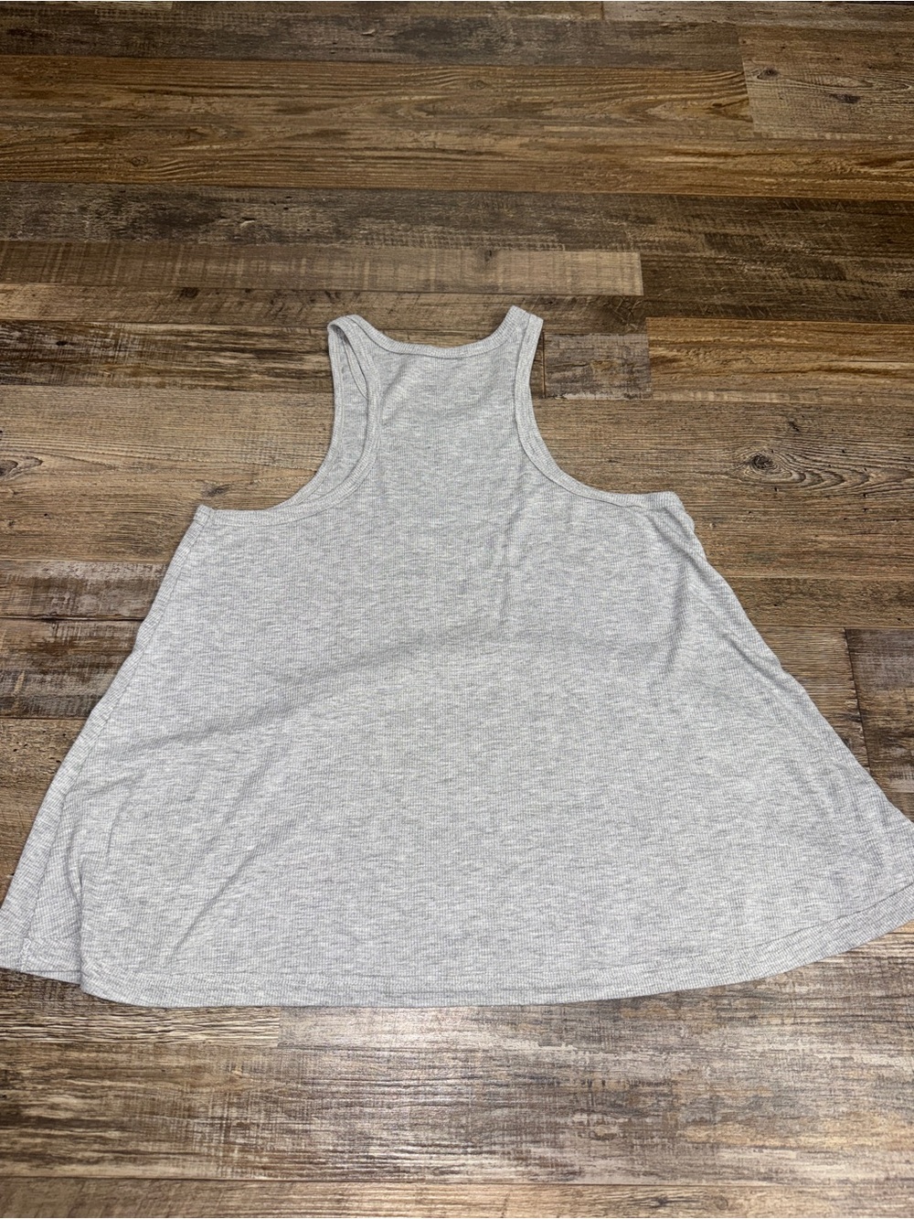 Free People Intimately Long Beach Tank Medium Gray Ribbed High Neck Flowy - Picture 7 of 8